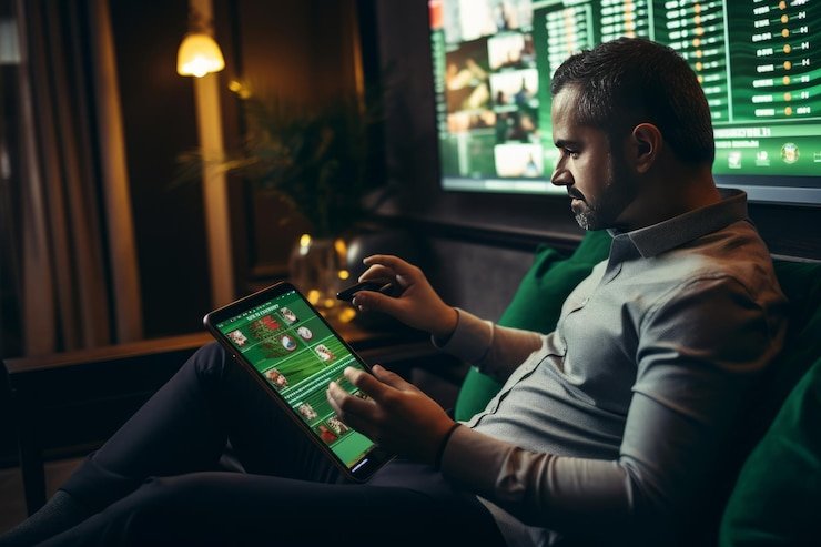 Suasana taruhan olahraga digital di permatawin dengan tampilan pertandingan sepak bola Indonesia
